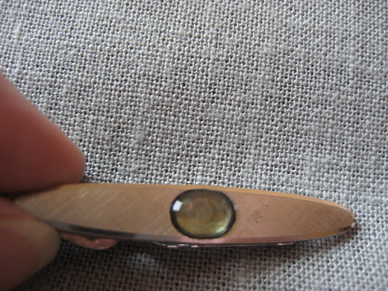 Silver Tie Clip with Stone in the Middle