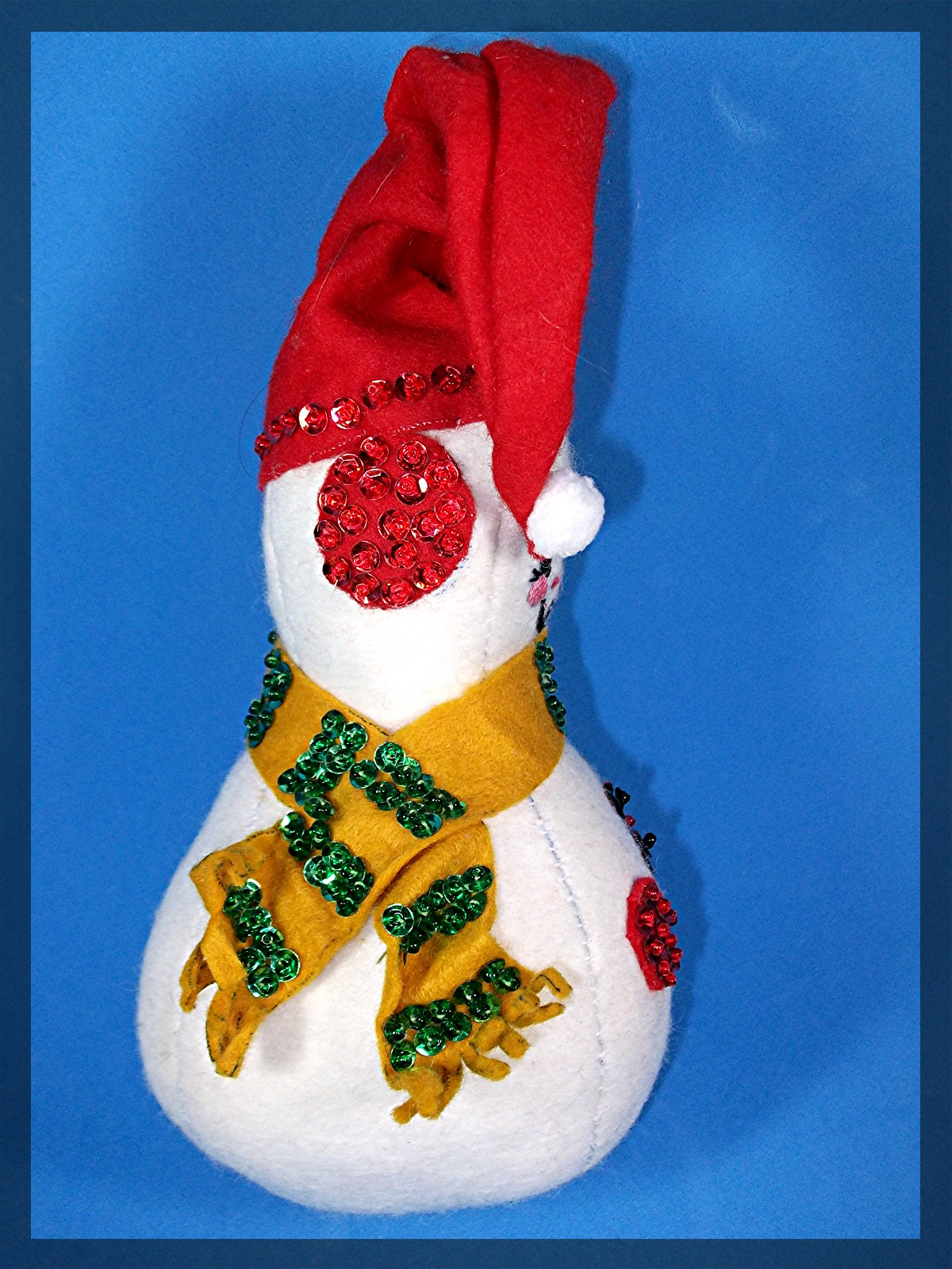 Christmas Handmade felt snowman decoration ..