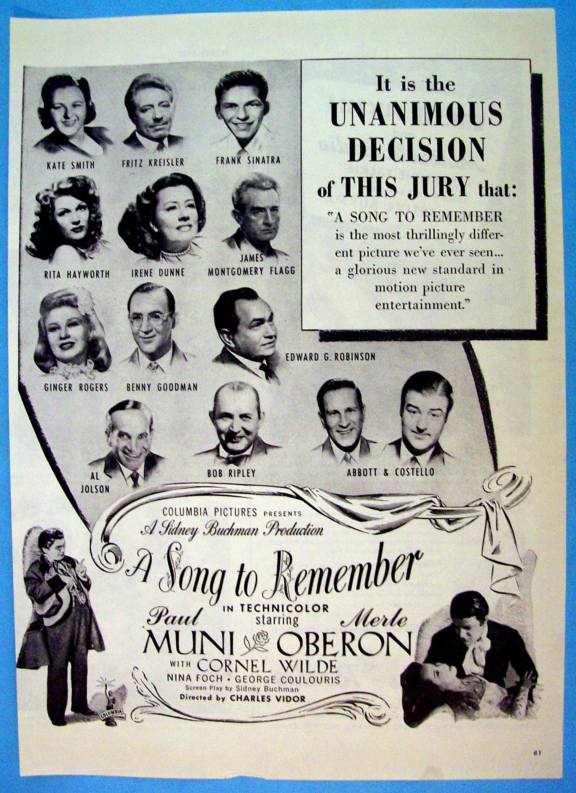 Vintage Ad: 1945 A Song To Remember