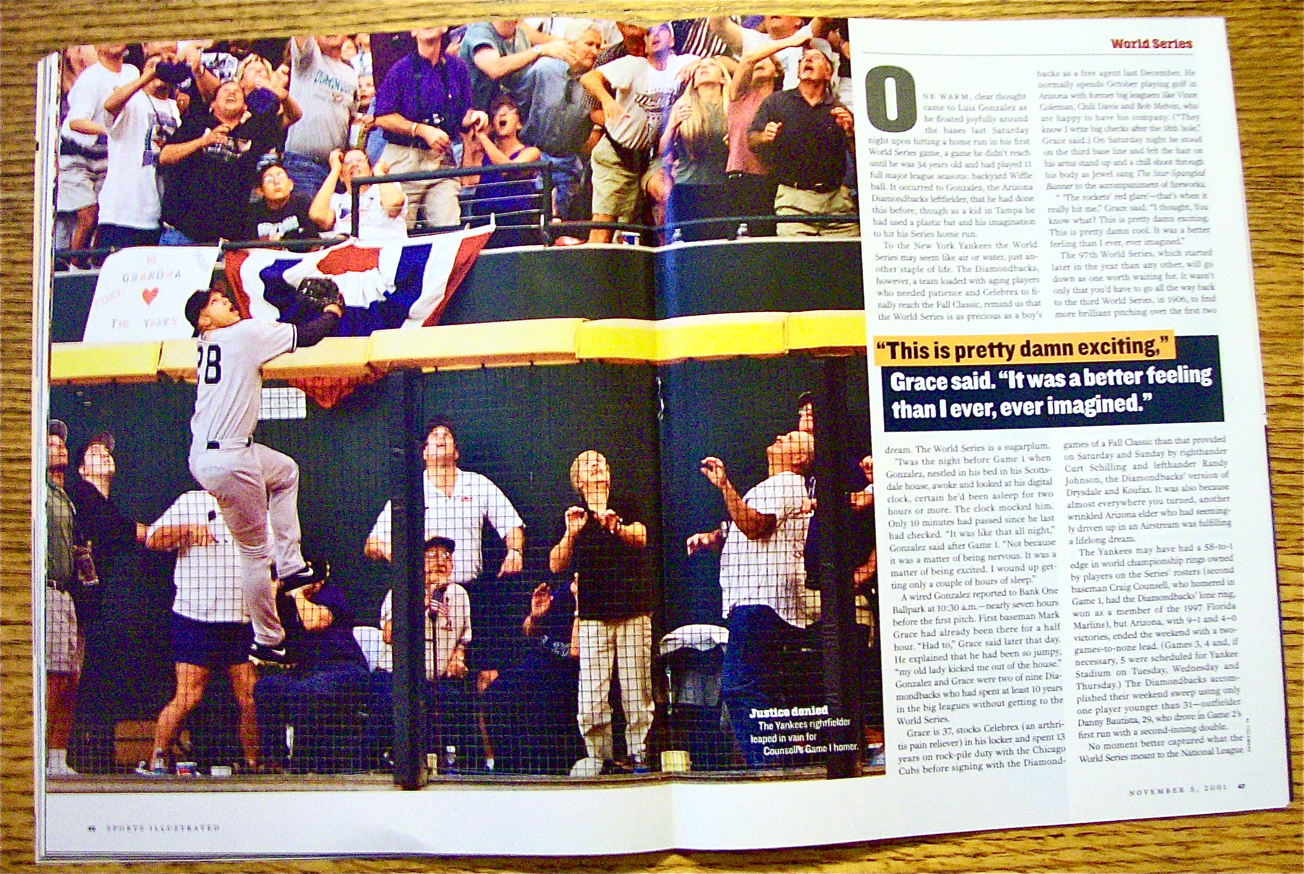 Sports Illustrated Magazine November 5,  2001 Randy J.