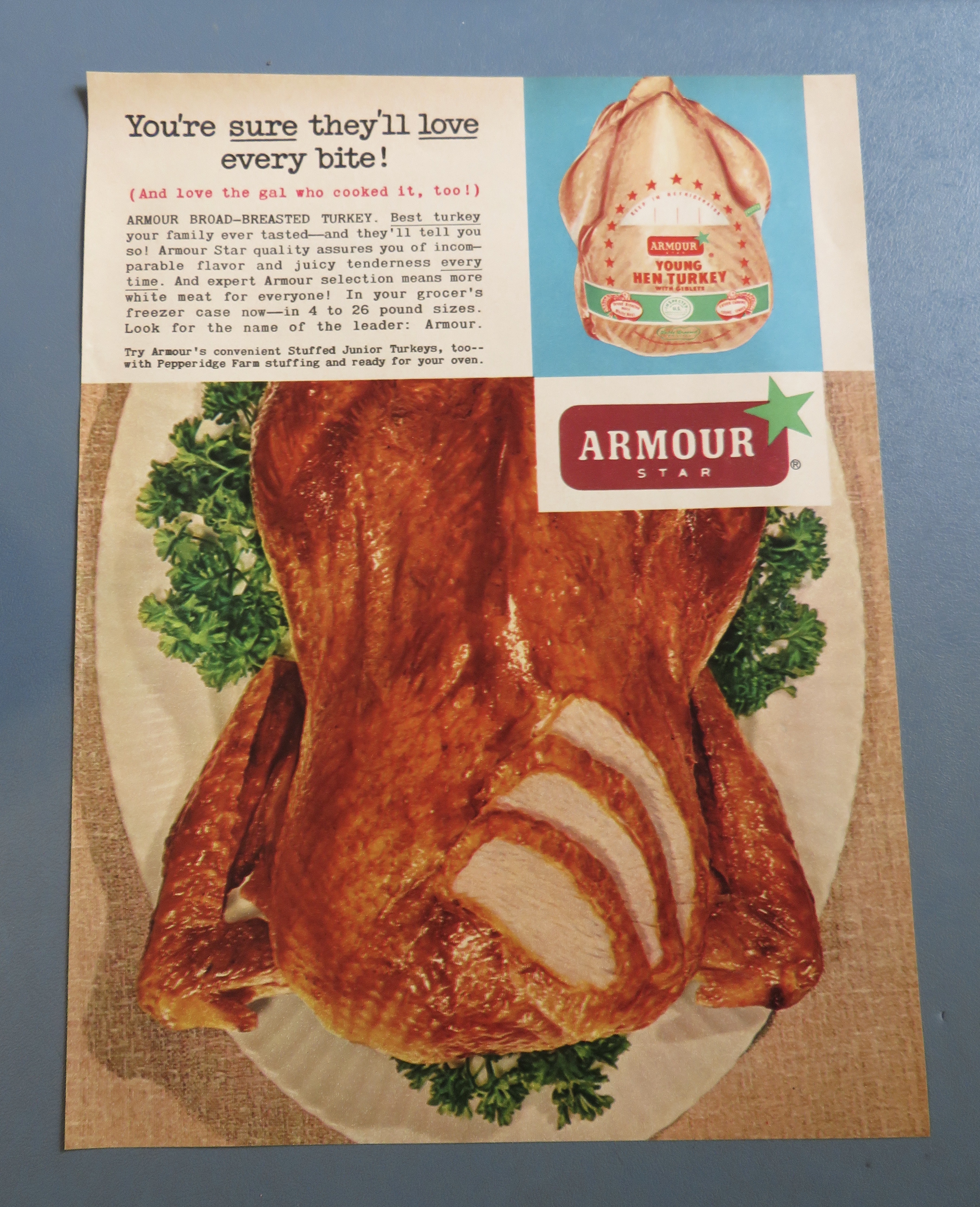 1958 Armour Star Turkey with Cooked & Sliced Turkey