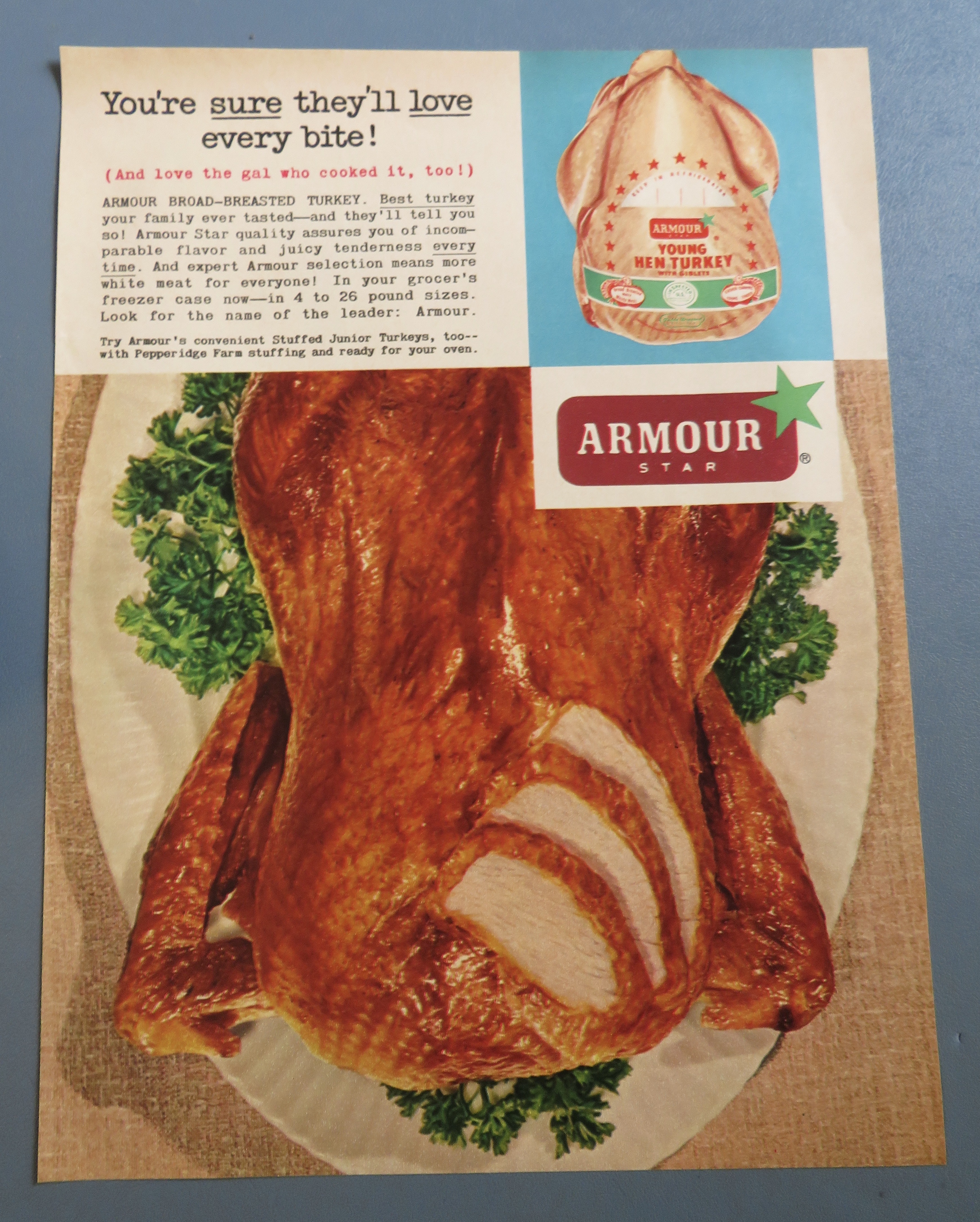 1958 Armour Star Turkey with Cooked & Sliced Turkey