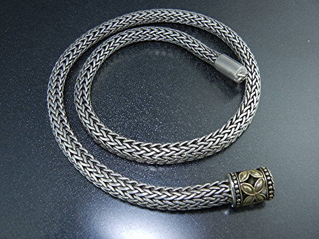 Bali Indonesia Sterling Silver Wheat Necklace 18 Inch