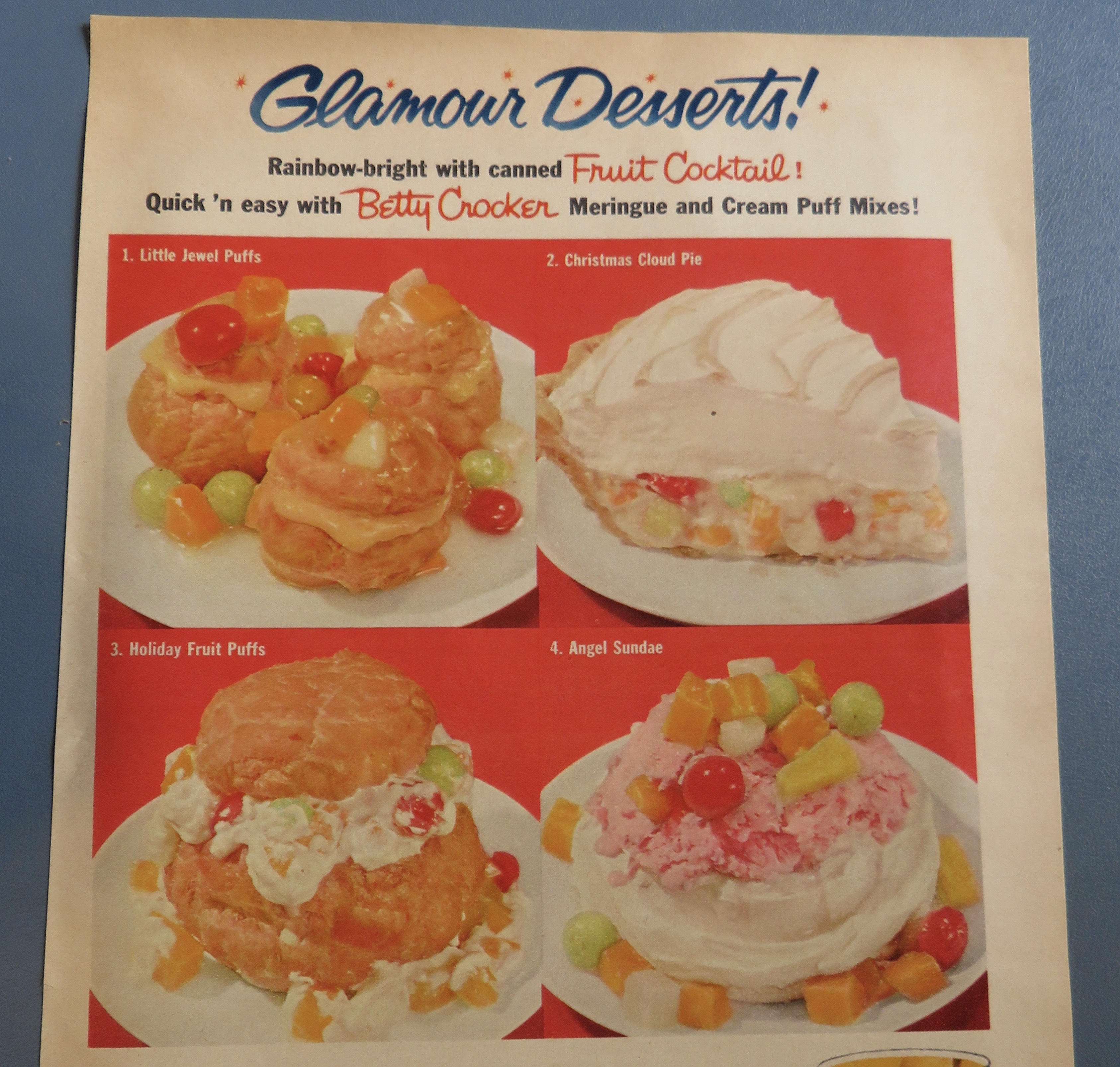 1958 Canned Fruit Cocktail with Betty Crocker