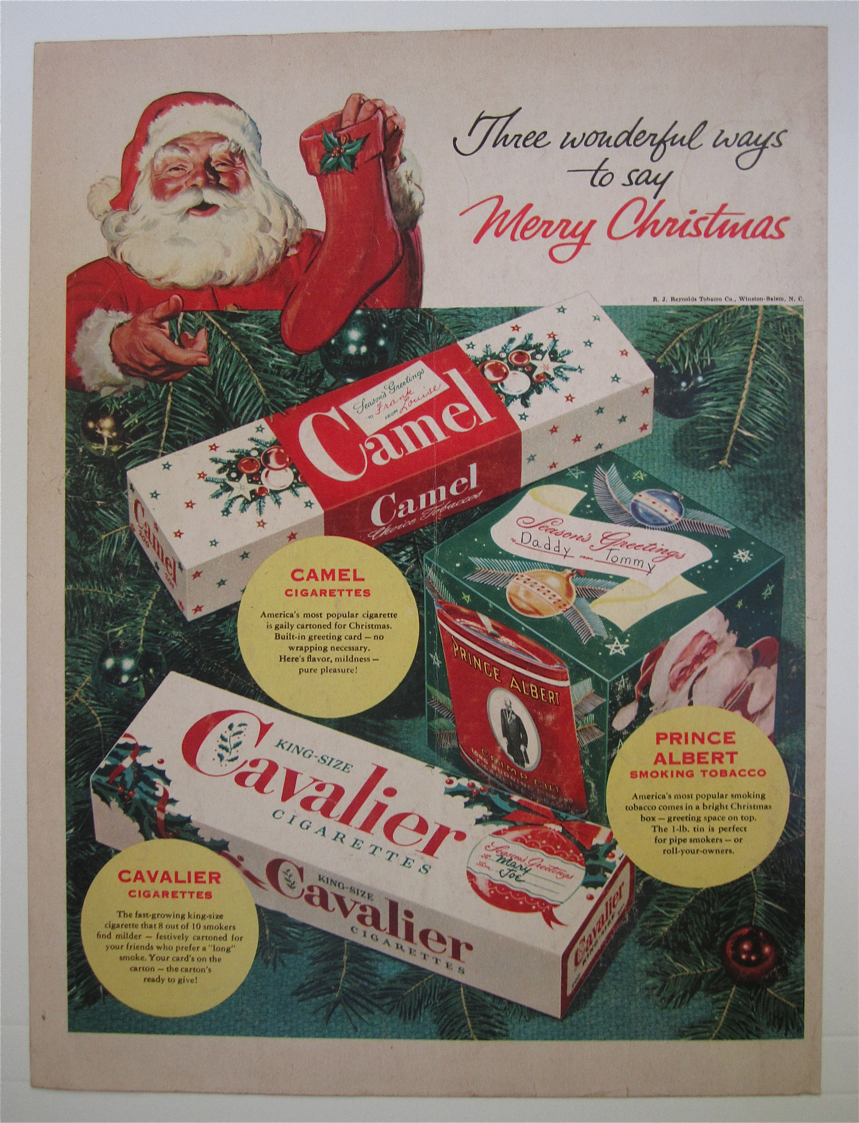 1953 Camel Cigarettes with Santa Claus