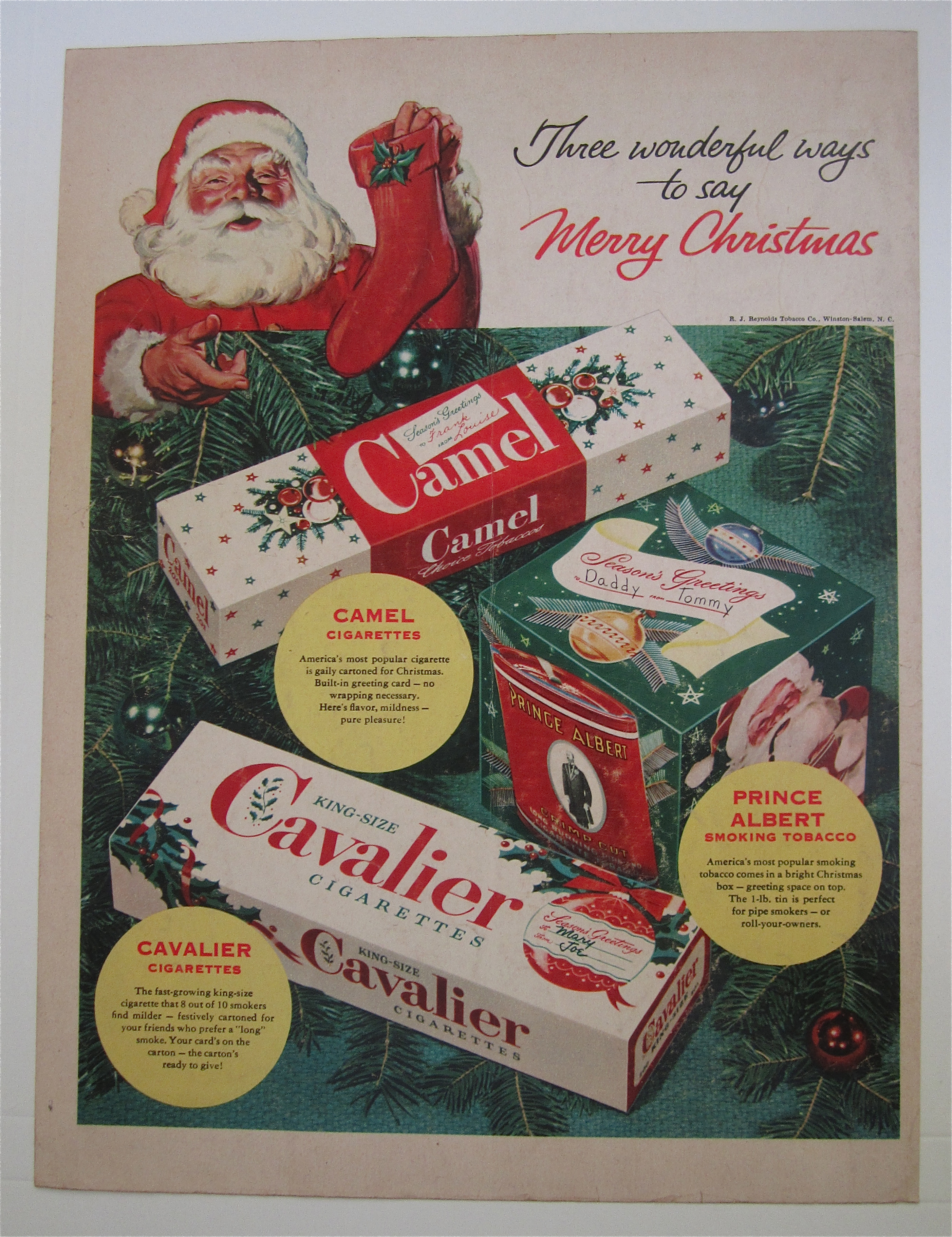 1953 Camel Cigarettes with Santa Claus
