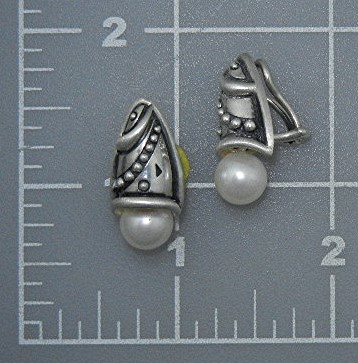 John Atencio Sterling Silver Cultured Pearl Clip Earrin