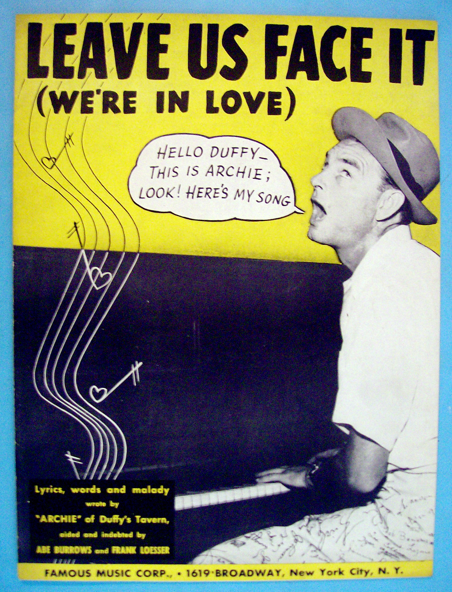 Sheet Music For 1944 Leave Us Face It