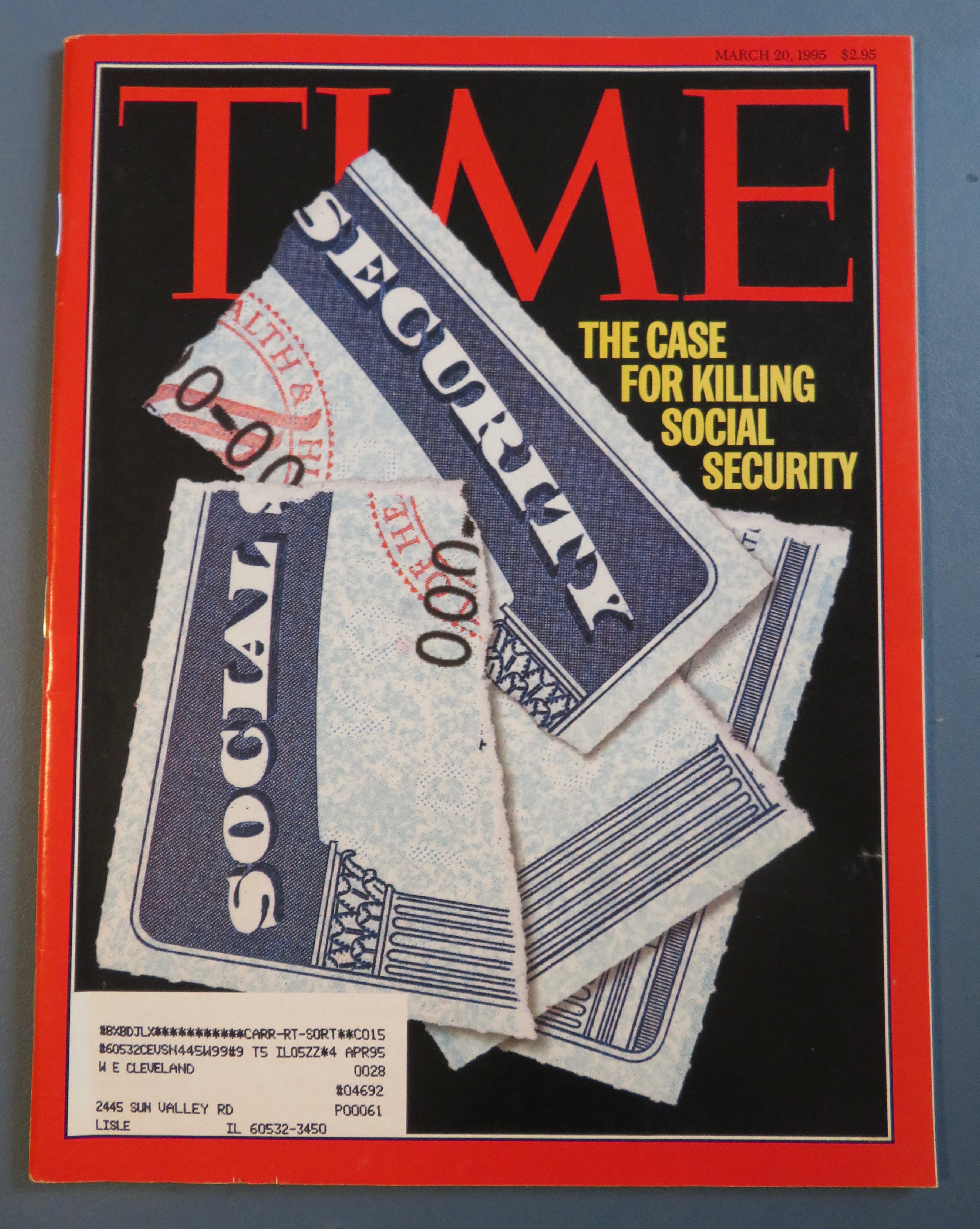Time Magazine March 20, 1995 Social Security