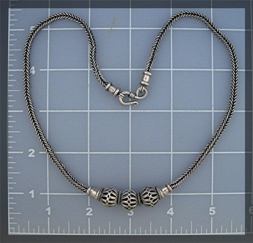 Necklace Silver Beds Hook Clasp Indonesia