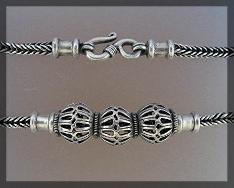Necklace Silver Beds Hook Clasp Indonesia
