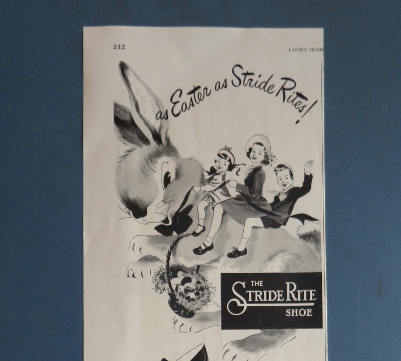 1951 Stride Rite Shoes with Children Riding on Easter Bunny