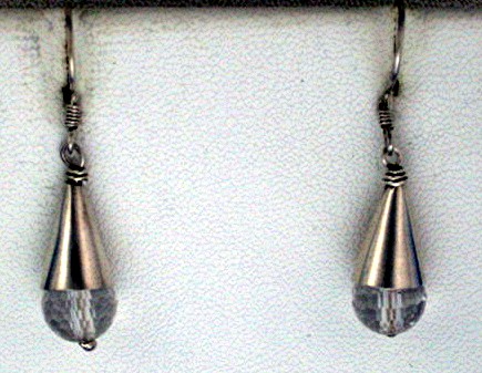 Sterling Silver Crystal Wire Loop Earrings