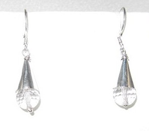 Sterling Silver Crystal Wire Loop Earrings