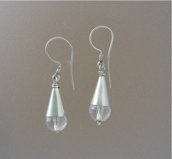 Sterling Silver Crystal Wire Loop Earrings