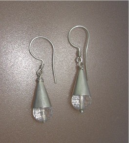 Sterling Silver Crystal Wire Loop Earrings