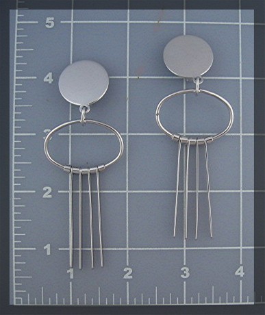 800 Silver European Dangle Signed UNO Clip Earrings