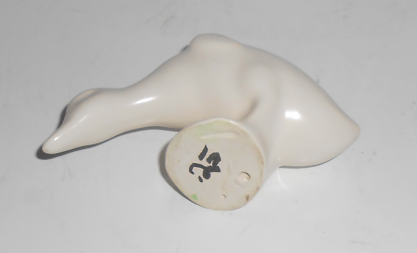 Bauer Pottery Cal-Art Matte White Duck Figurine
