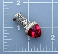 Sterling Silver Mystic Peony Pink Topaz Pendant  Sarda