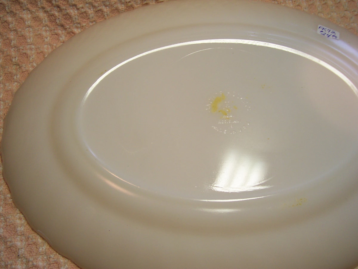 Fire King Platter White with Gold trim 50th