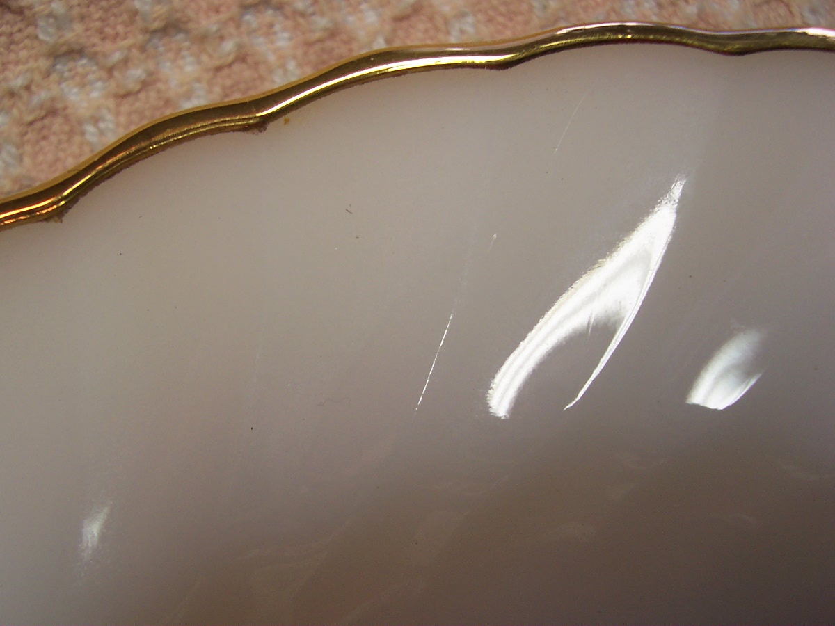 Fire King Platter White with Gold trim 50th