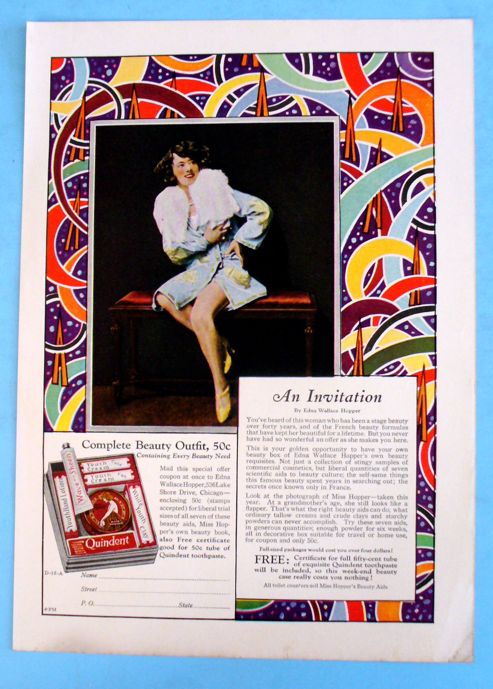 Vintage Ad: 1928 Edna Wallace Hopper Beauty Kit