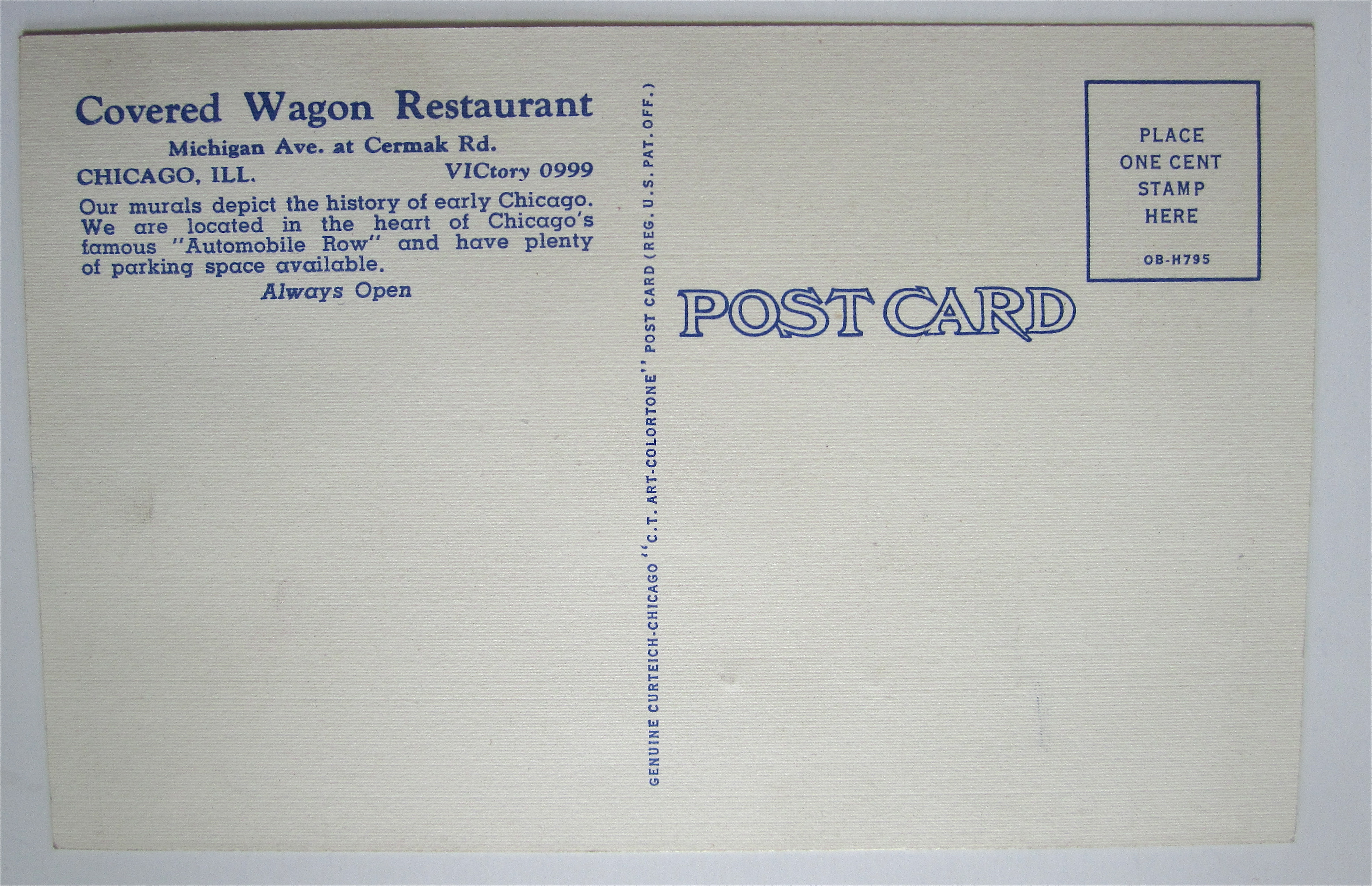 The Covered Wagon Restaurant, Chicago, ILL Postcard