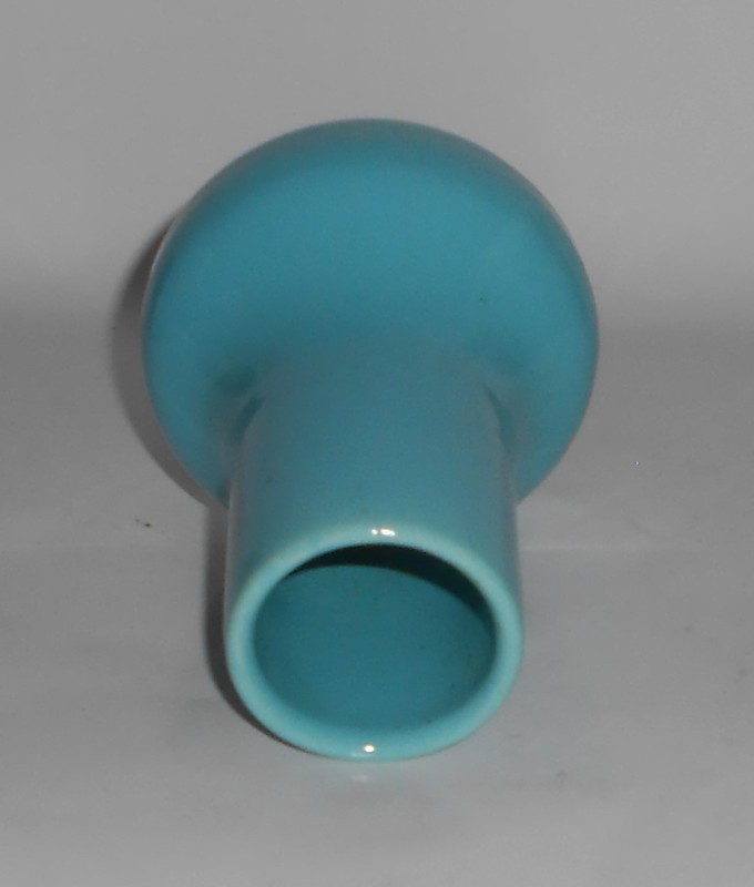 VINTAGE Bauer Pottery Hi-Fire Gloss Turquoise #214 Vase