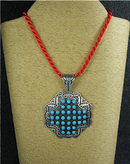 Native American Sterling Silver Turquoise Sunshine Reev