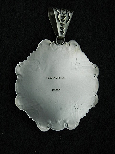 Native American Sterling Silver Turquoise Sunshine Reev