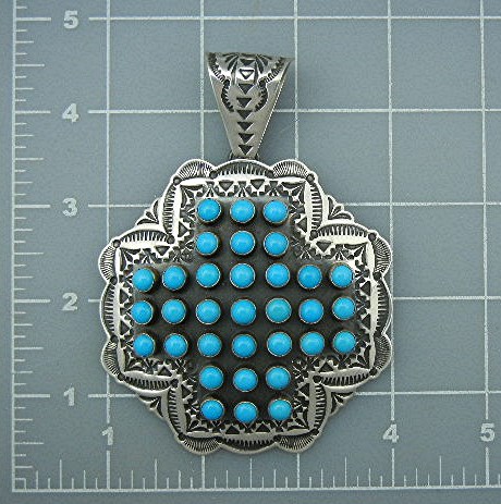 Native American Sterling Silver Turquoise Sunshine Reev