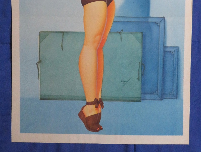 Original 1945 Sexy Pin Up Girl A Lovely Red Haired Woman Talking On The Telephone By George Petty