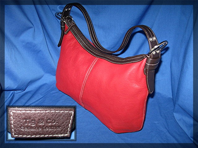 Tote Red Leather Shoulder Tig & Company