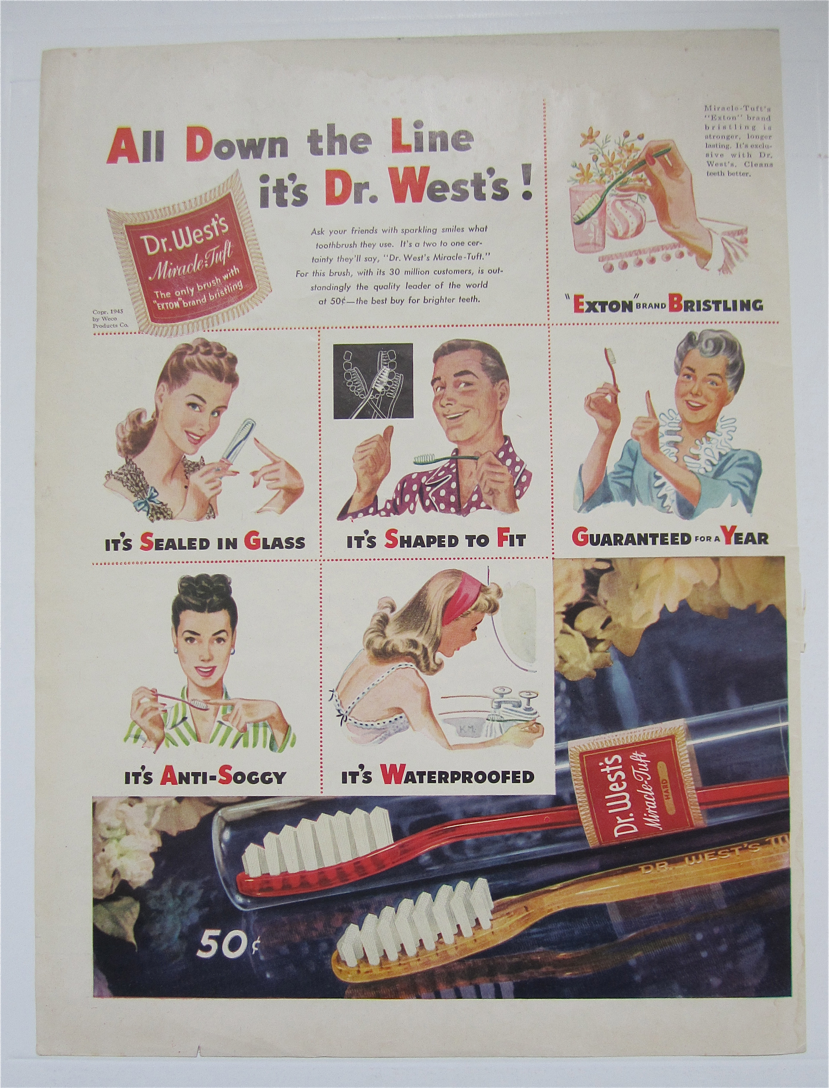 1945 Dr West Toothbrush w/ Many People