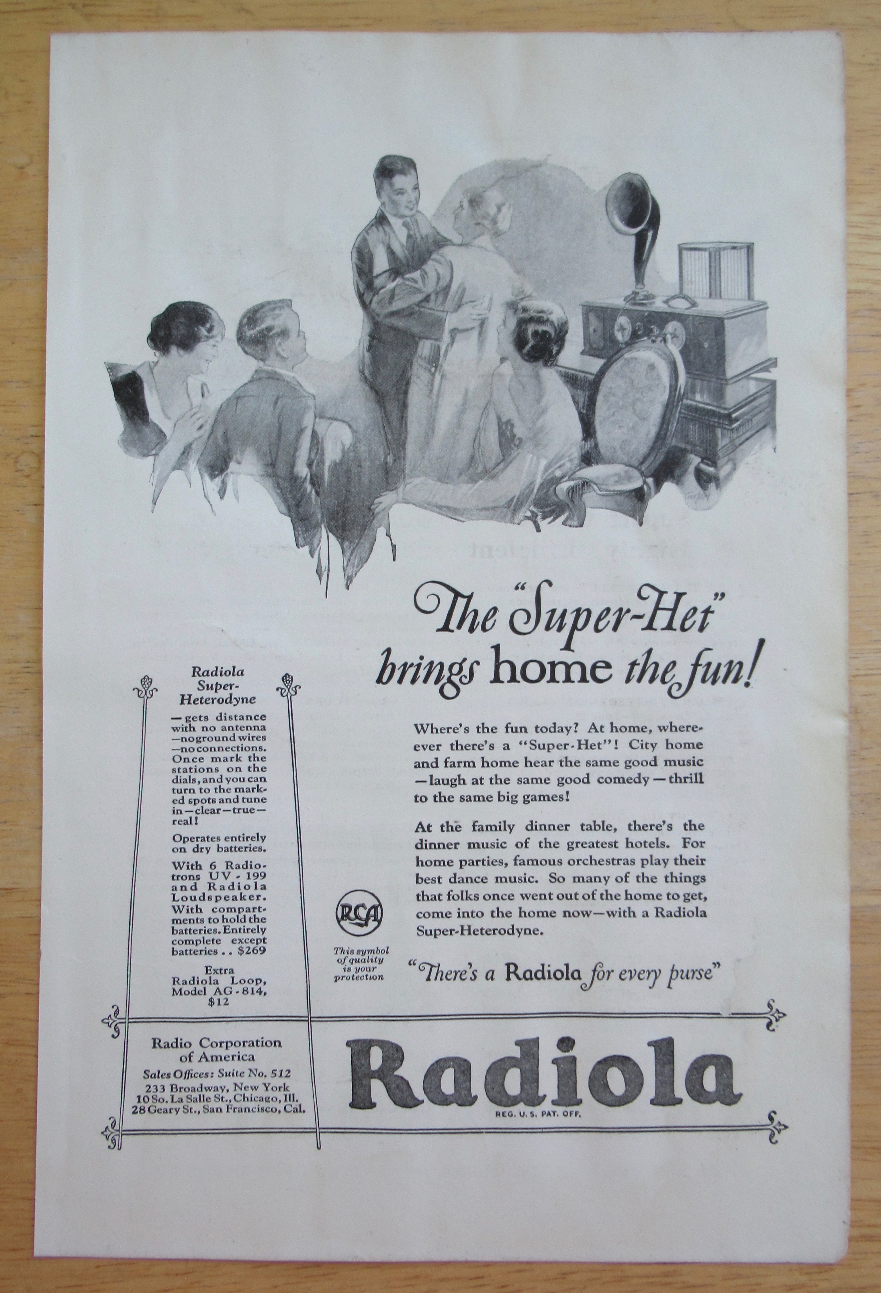 1925 Radiola with the Super Het