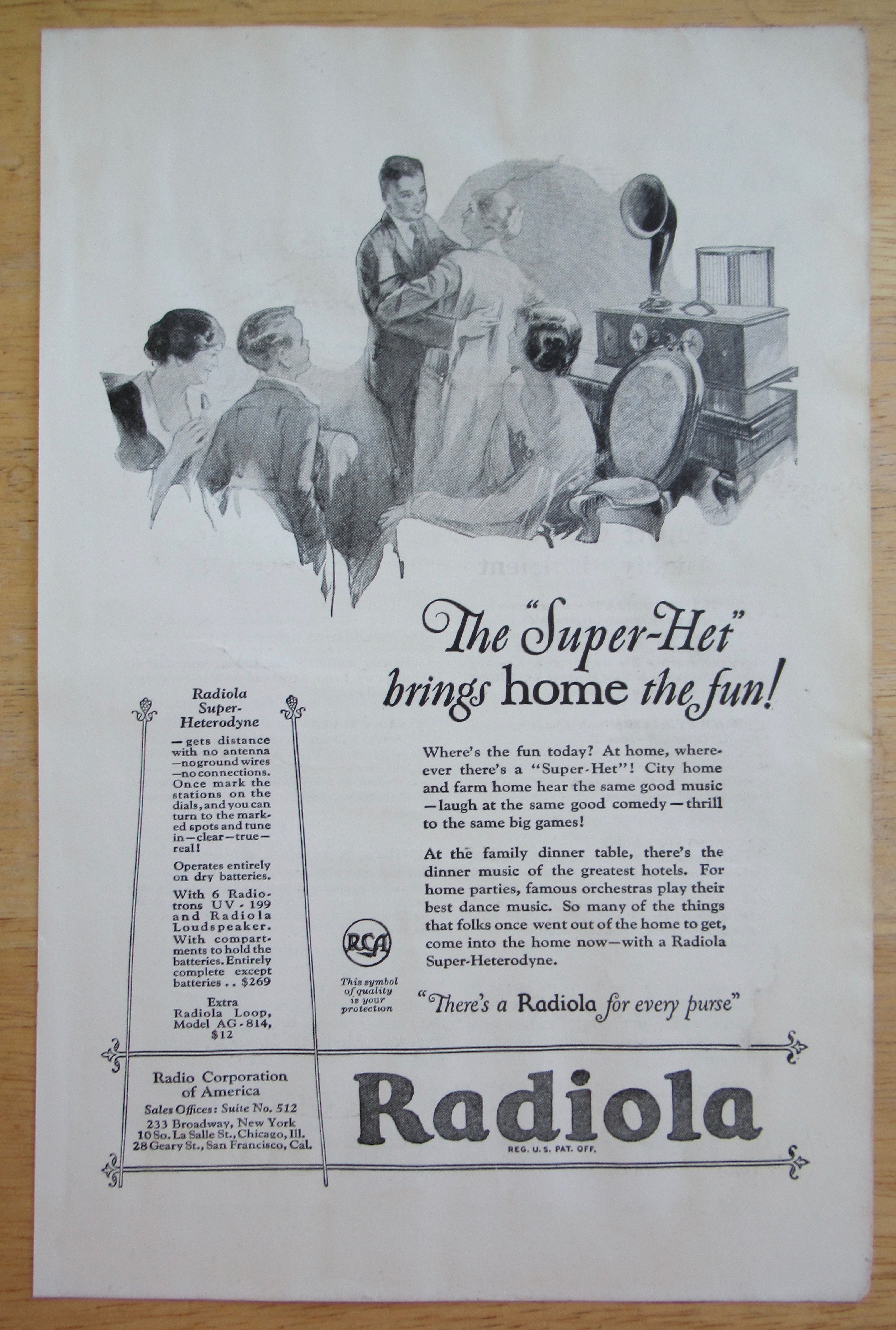 1925 Radiola with the Super Het