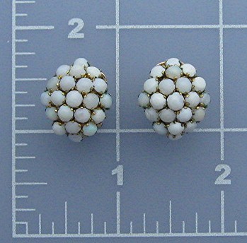 Earrings 14K Gold OPAL Clip  Istanbul Turkey