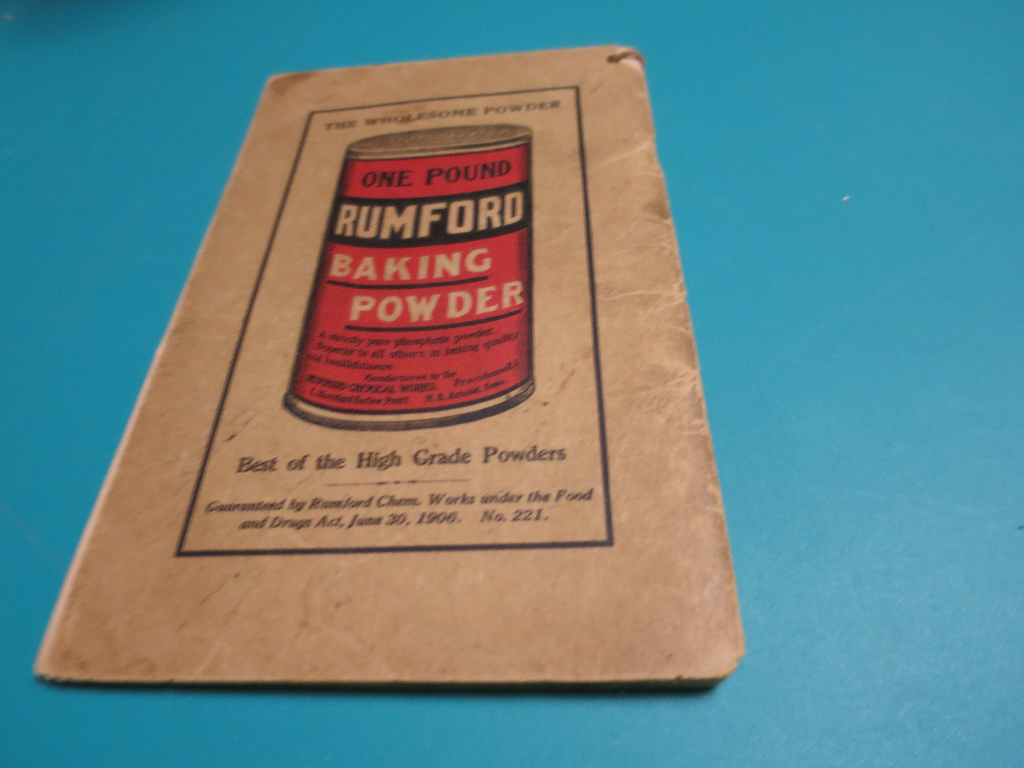 Rumford Cookbook Fannie Merritt Farmer