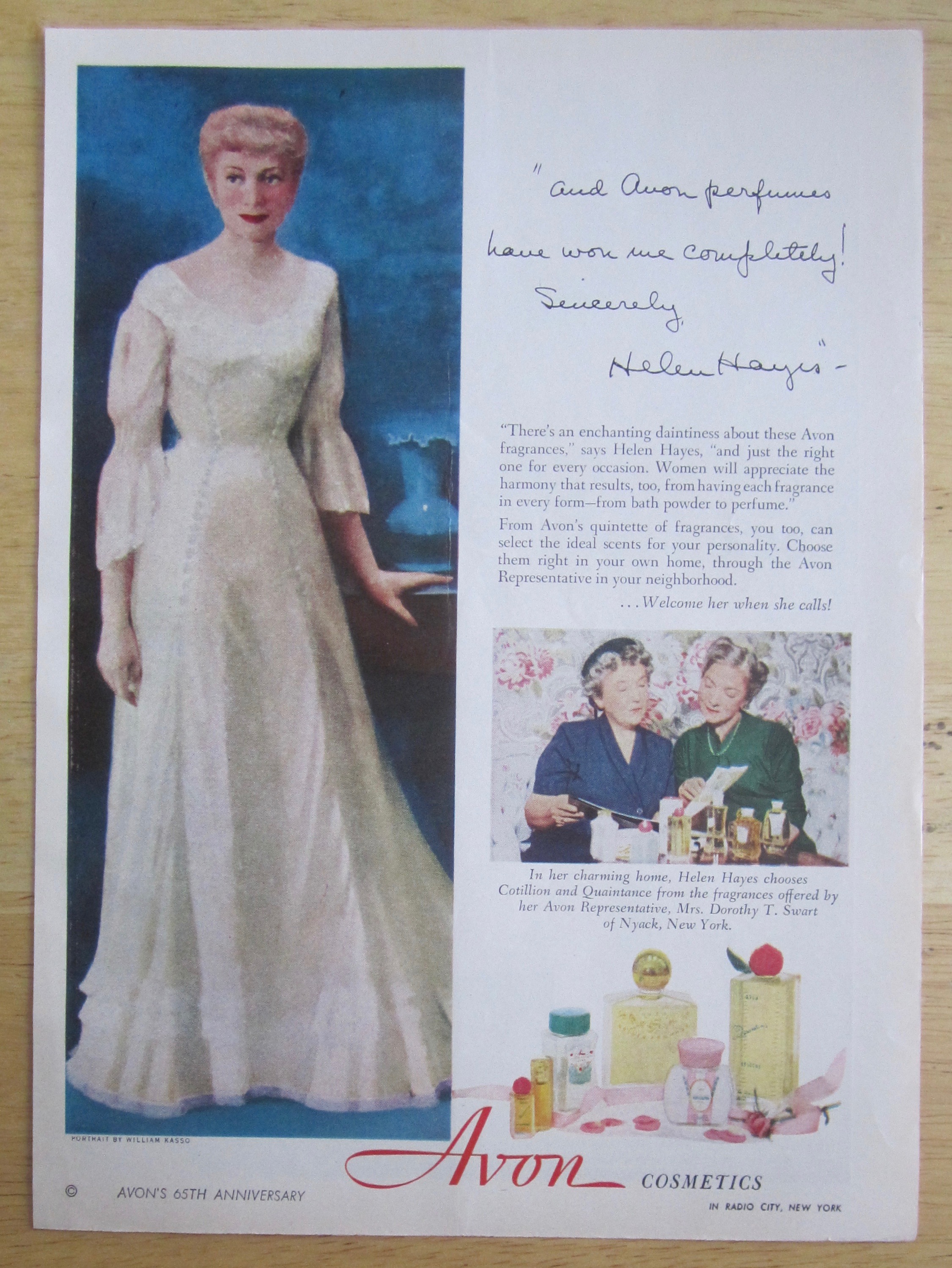 1951 Avon Cosmetics with Helen Hayes