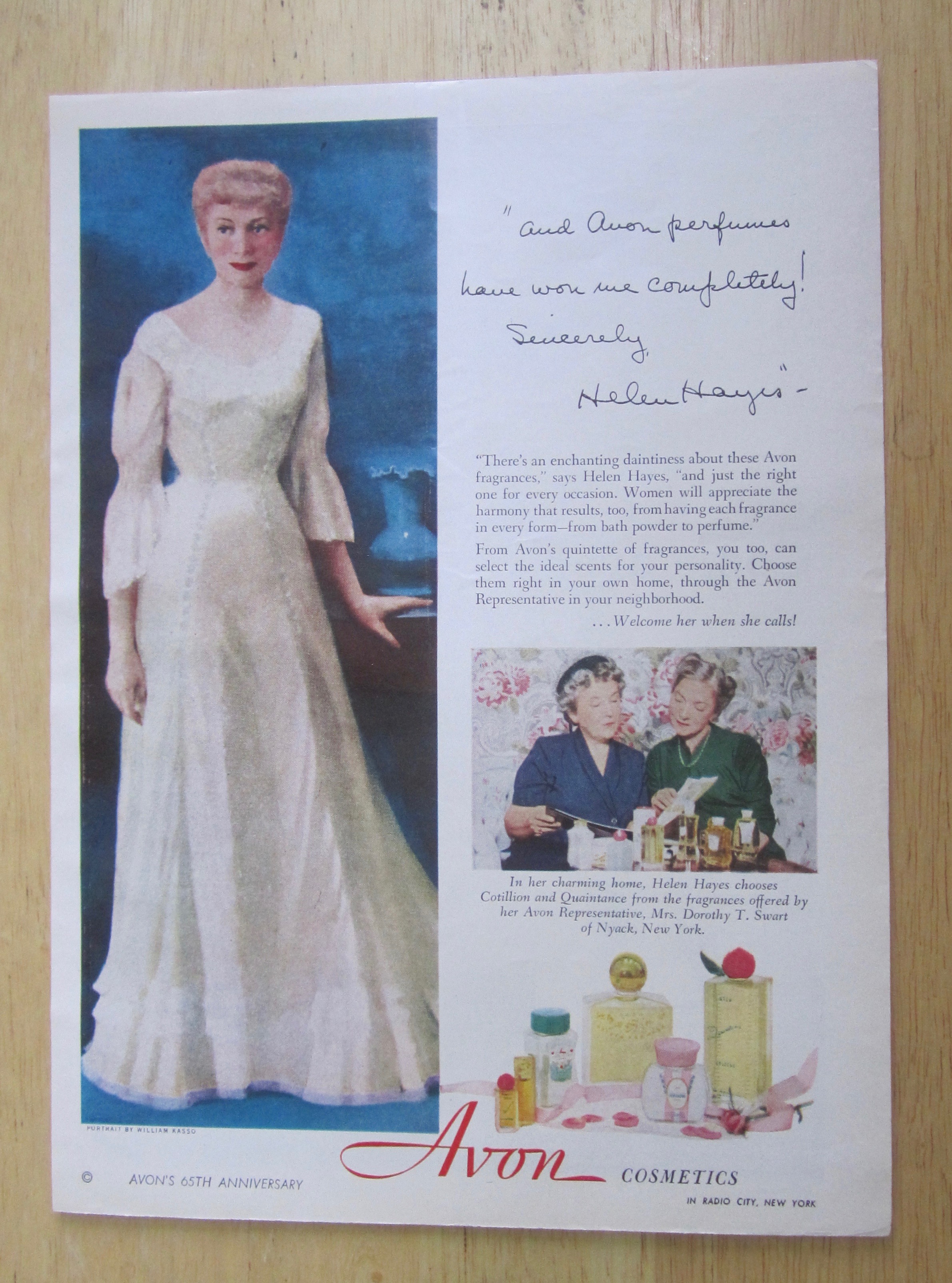 1951 Avon Cosmetics with Helen Hayes