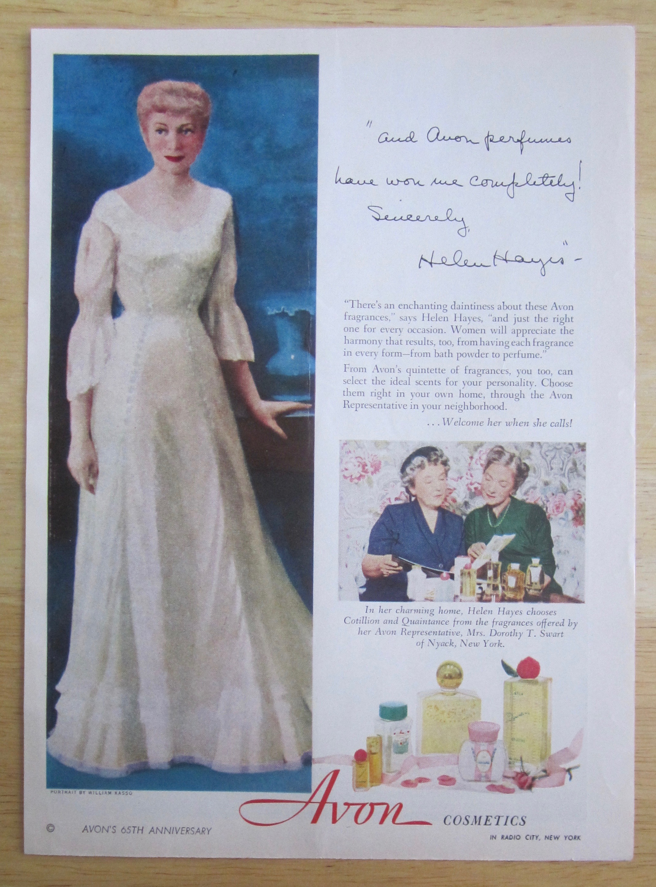 1951 Avon Cosmetics with Helen Hayes