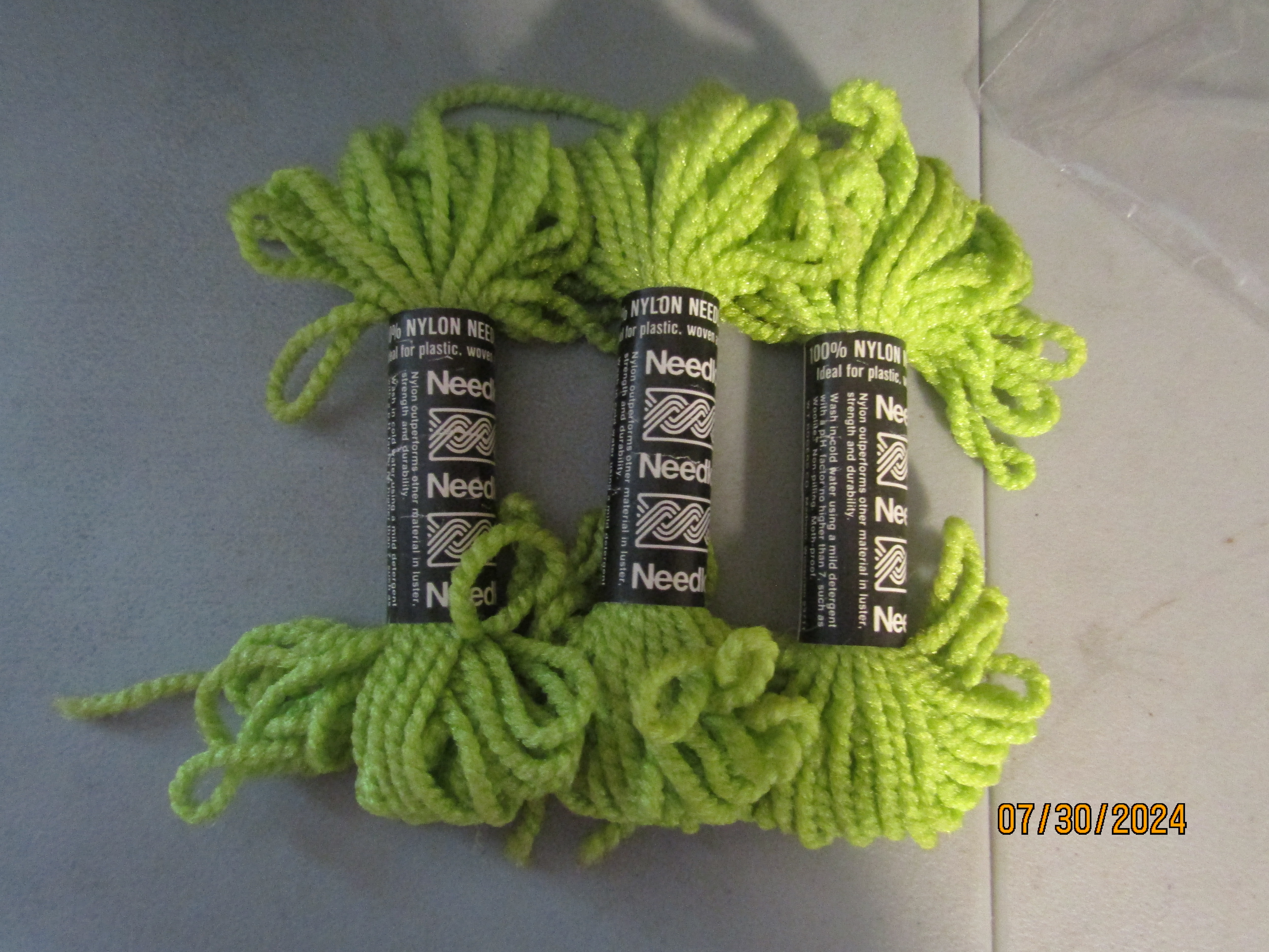Vintage Needleloft  Lime Plastic Canvas Yarn