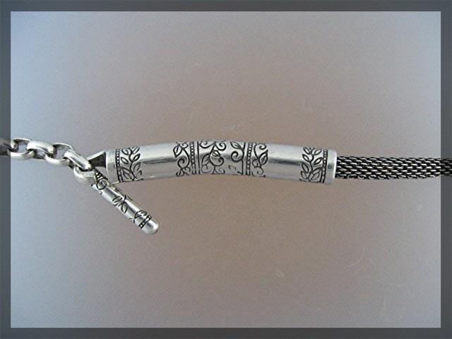 Silver Mesh Flowers Scrolls Belt Brighton Style