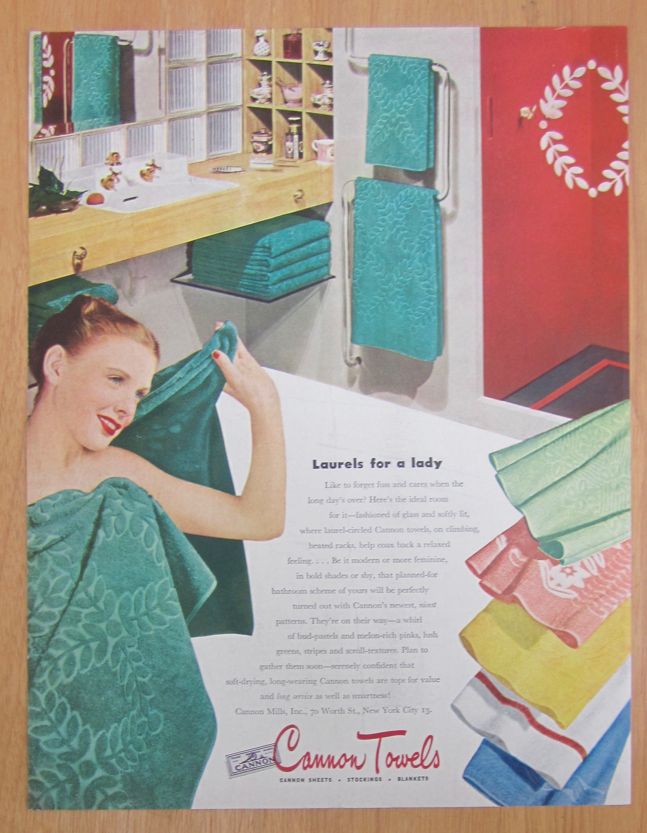 1946 Cannon Towels with Woman Wrapped in Towel