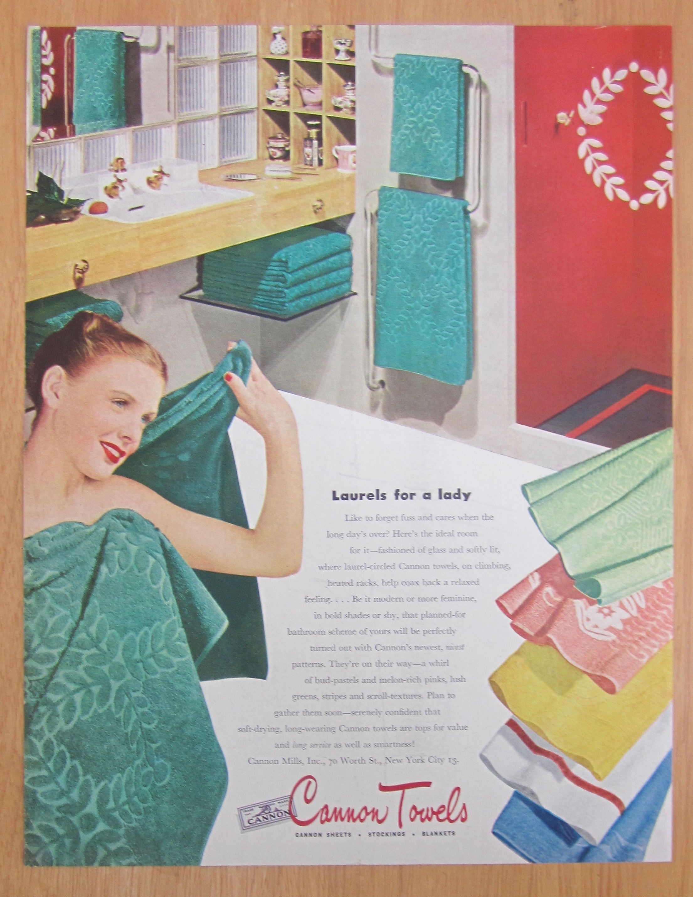 1946 Cannon Towels with Woman Wrapped in Towel