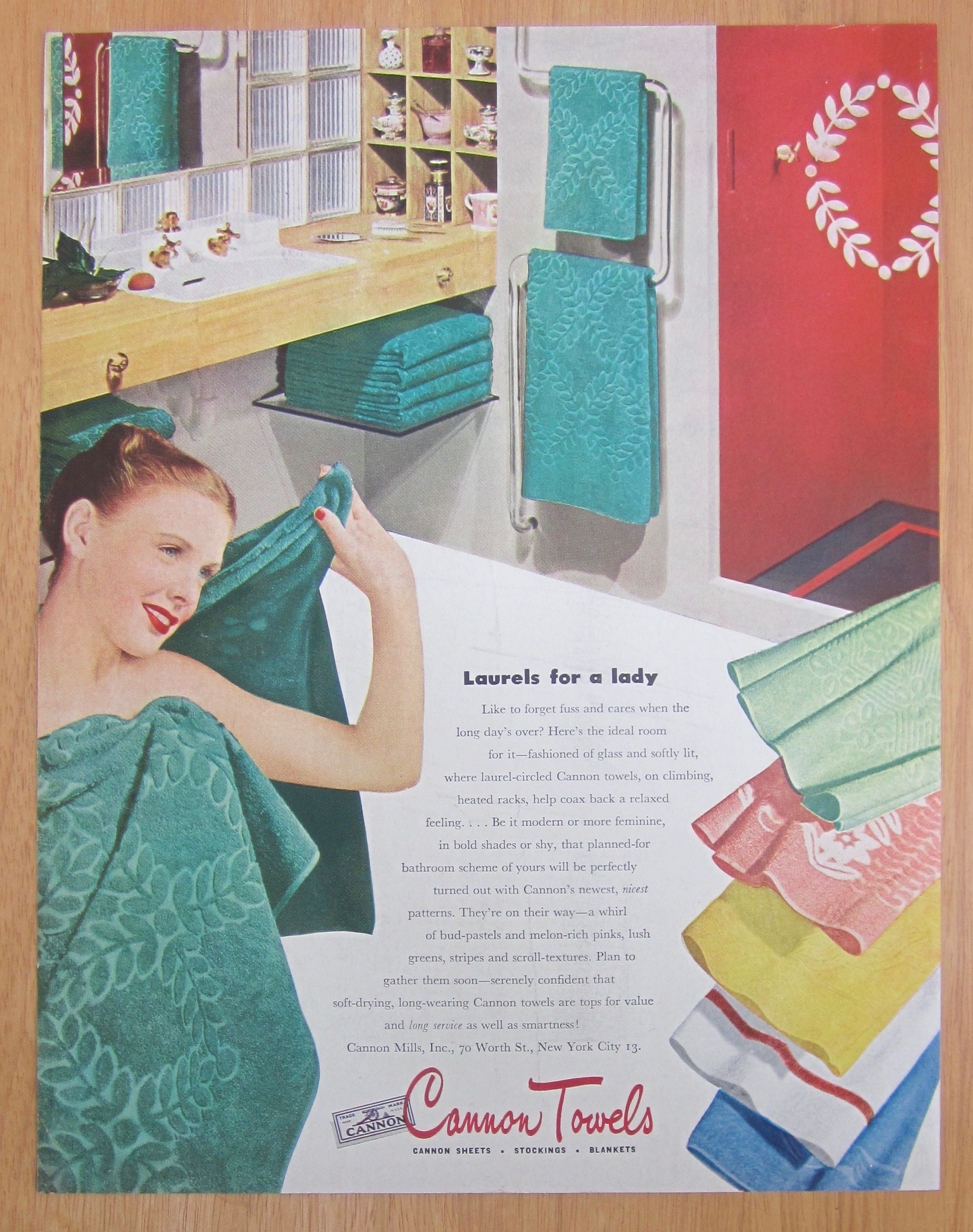 1946 Cannon Towels with Woman Wrapped in Towel