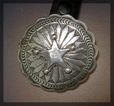 DAN LOVATO Sterling Silver Star Concho Belt