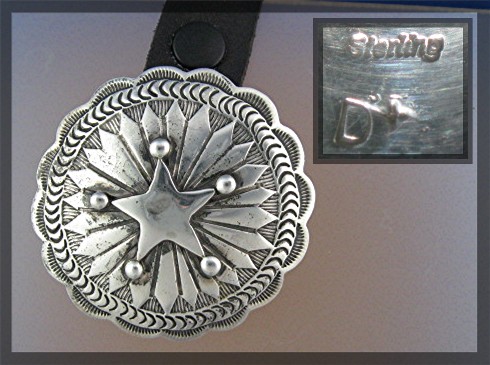 DAN LOVATO Sterling Silver Star Concho Belt