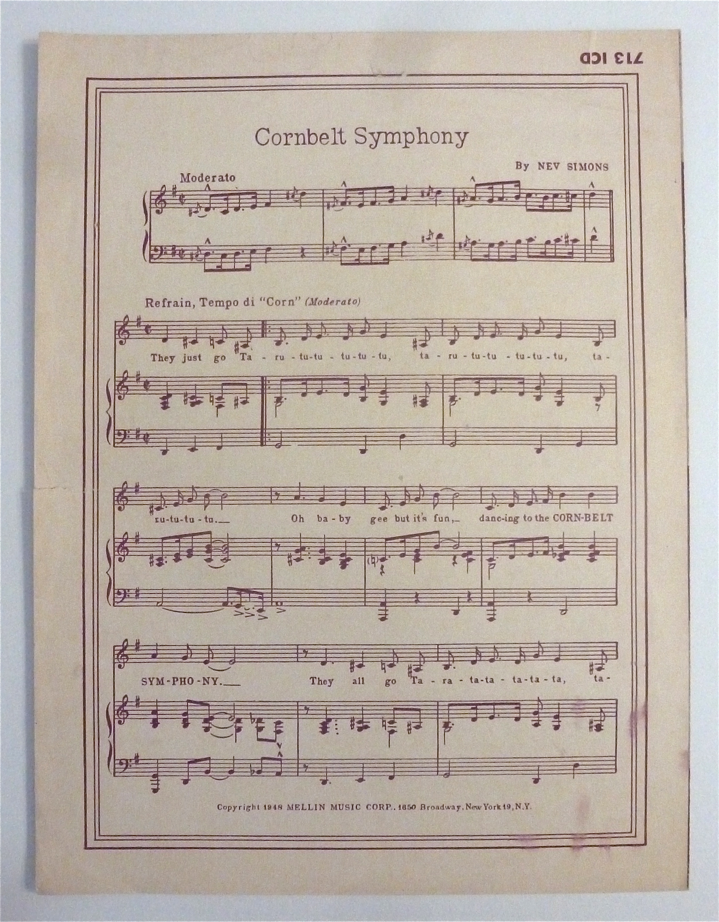 Sheet Music For 1948 Bluebird On Your Windowsill