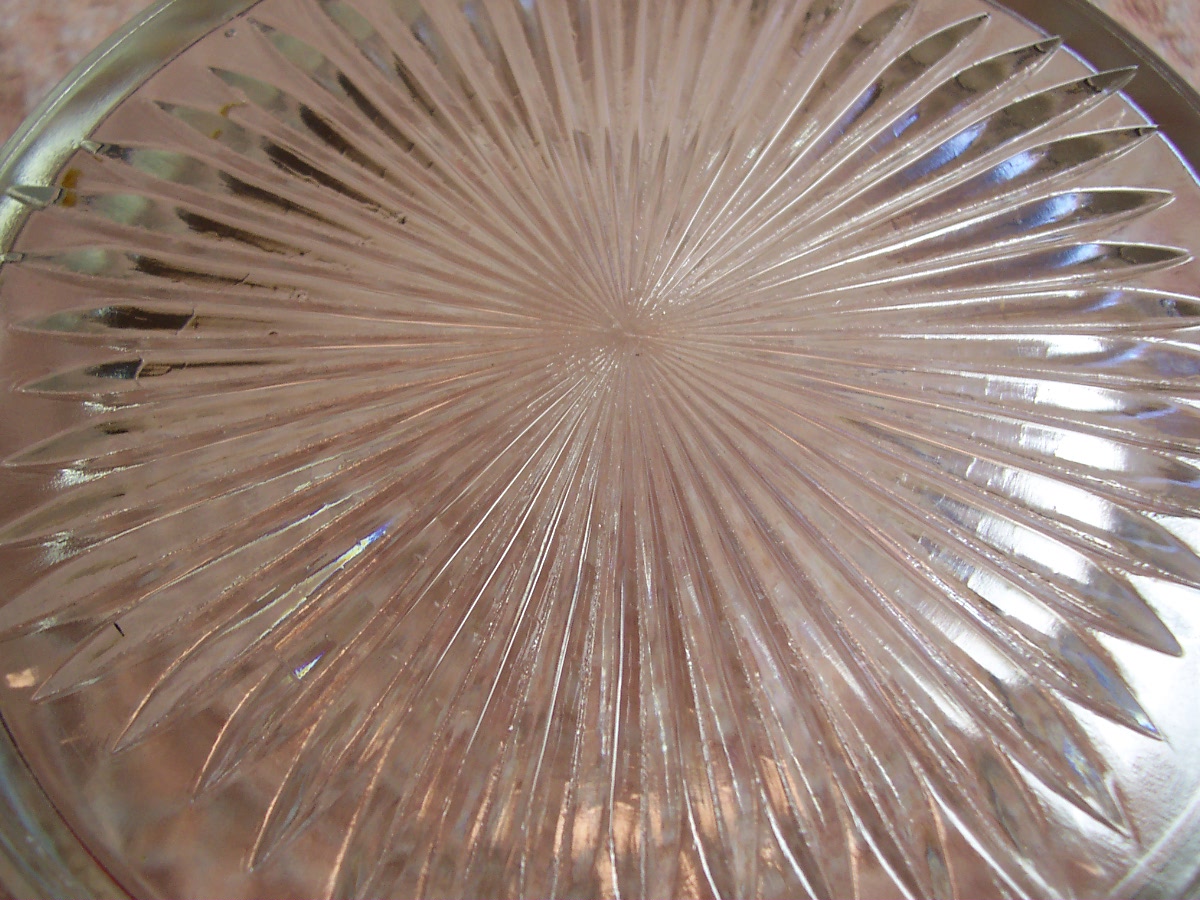 Etched Glass Covered Candy Dish